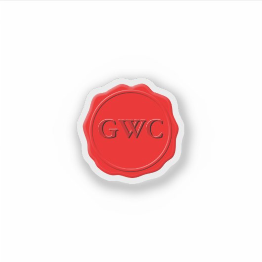 赤ワックスシフェイクールモノグラムカスタム シール (正面)