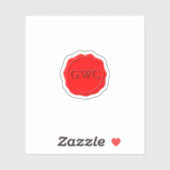 赤ワックスシフェイクールモノグラムカスタム シール (シート)