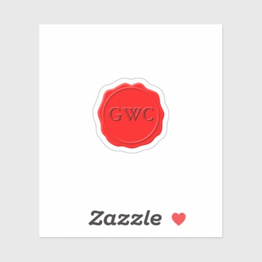 赤ワックスシフェイクールモノグラムカスタム シール (シート)