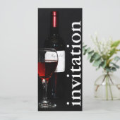 赤ワモダンイングラス-ワインテイストブライダルシャワー 招待状 (スタンド正面)