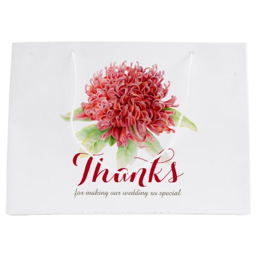 赤ワラタの花感謝していはお前の結婚バッグ ラージペーパーバッグ (正面)