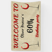 赤ワ素朴イングラス60歳誕生パーティー 横断幕 (縦)
