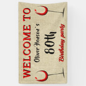 赤ワ素朴イングラス80歳誕生パーティー 横断幕 (縦)