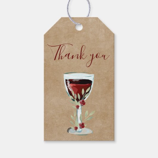 赤ワ素朴インバラ水の色ありがとう ギフトタグ (正面)