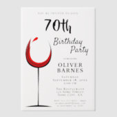 赤ワ素朴イン70th誕生日パーティー ベラム紙招待状 (正面)