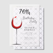 赤ワ素朴イン70th誕生日パーティー ベラム紙招待状 (オフセット (招待状))