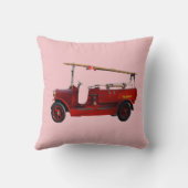 赤ヴィンテージの頭上はしご付き消防車 クッション (裏面)