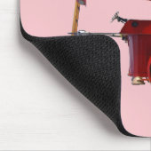 赤ヴィンテージの頭上はしご付き消防車 マウスパッド (コーナー)