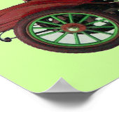 赤ヴィンテージカー/クラシックAUTO車の Green ポスター (角)