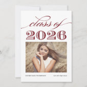 赤ヴィンテージクラス2025写真卒業 案内状 (正面)