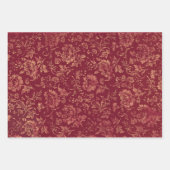 赤ヴィンテージテキスフランスのト ラッピングペーパーシート (正面3)