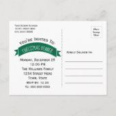 赤ヴィンテージトラクタークリスマスツリー保存日 案内ポストカード (裏面)