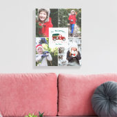 赤ヴィンテージトラッククリスマスツリーファームファミリーフォト キャンバスプリント (インサイチュ (リビング))