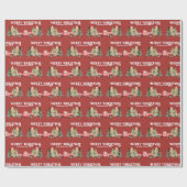 赤ヴィンテージトラック素朴国 ラッピングペーパー (フラット)