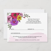 赤ヴィンテージトラック&フラワーギフト証明書カード 招待状 (裏面)