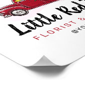 赤ヴィンテージトラック&フラワーフローリストマーケティング標識 ポスター (角)