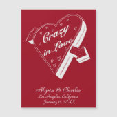 赤ヴィンテージハートの磁気結婚招待 (正面)