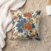 赤ヴィンテージバラ枕 クッション (ブランケット)