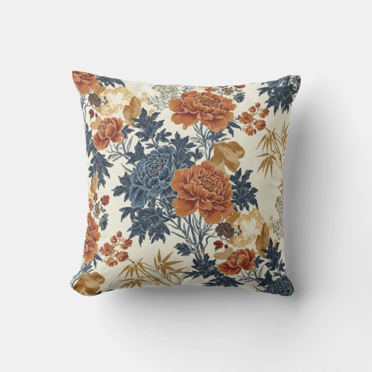 赤ヴィンテージバラ枕 クッション (正面)