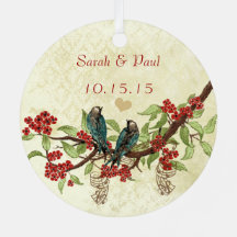 赤ヴィンテージバードクリスマスフォトブラウンのノート