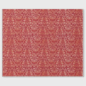 赤ヴィンテージビクトリアンダマスクシームレスパターン ラッピングペーパー (フラット)