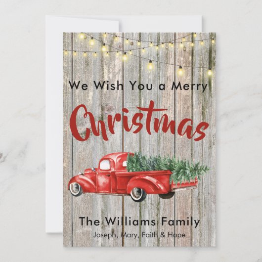 赤ヴィンテージピックトラックウッドバッファロープレイド名 シーズンカード (正面)