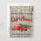 赤ヴィンテージピックトラック素朴バーンウッド名 シーズンポストカード (正面/裏面)