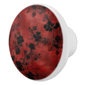赤ヴィンテージフローラセラミックプル セラミックノブ (右)