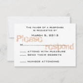 赤ヴィンテージレンガ壁結婚式招待状RSVP 出欠カード (裏面)