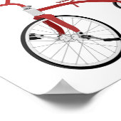 赤ヴィンテージ三輪車キッズデコルプリントポスター ポスター (角)