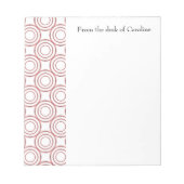 赤ヴィンテージ円パターパーソナライズされたメモ帳 ノートパッド (正面)