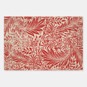 赤ヴィンテージ植物包み紙 ラッピングペーパーシート (正面2)