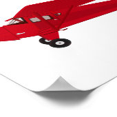 赤ヴィンテージ機子供デコルプリントポスター ポスター (角)