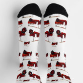 赤ヴィンテージ消防車、クルーソックス ソックス (上部)