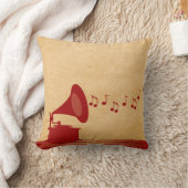 赤ヴィンテージ蓄音枕 クッション (ブランケット)