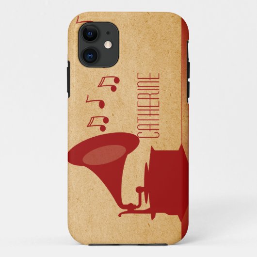 赤ヴィンテージ蓄音機BT ID iPhone 5ケース Case-Mate iPhoneケース (裏面)