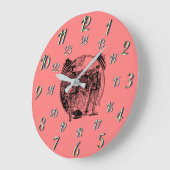 赤ヴィンテージ軍隊時間 ラージ壁時計 (傾斜)