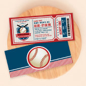 赤ヴィンテージ野球チケットカップル赤ちゃんシャワー 招待状