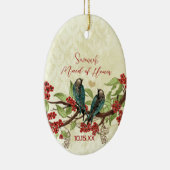 赤ヴィンテージ鳥メイド・オブ・オーナー(花嫁付き添い人)オーナメント セラミックオーナメント (右)