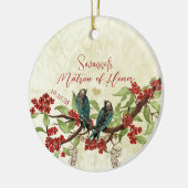 赤ヴィンテージ鳥メイド・オブ・オーナー(花嫁付き添い人)オーナメント セラミックオーナメント (左)
