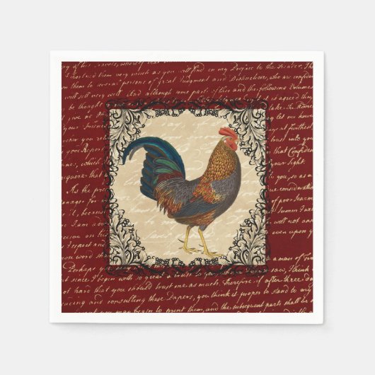 赤ヴィンテージ スタンダードカクテルナプキン (正面)