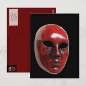 赤ヴェネツィアマスク葉書 ポストカード (正面/裏面)