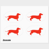 赤一色 楕円形シール (シート)