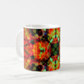 赤万華鏡のように千変万化するパターン星模様 コーヒーマグカップ (正面左)