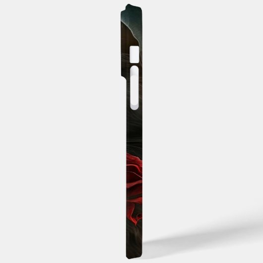 赤不気味いバラの水色の黒独身の猫 Case-Mate iPhoneケース (裏面 / 左)