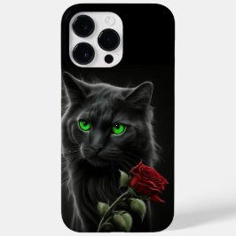 赤不気味いバラの水色の黒独身の猫 Case-Mate iPhone 14 PRO MAXケース