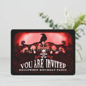 赤不気味と黒のRavenハロウィーン誕生日パーティー 招待状 (スタンド正面)