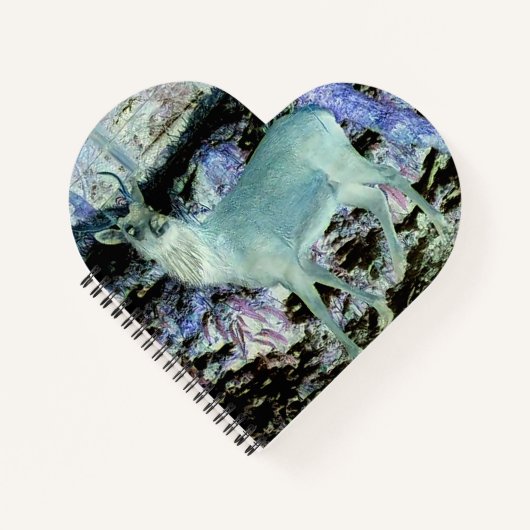 赤不気味鹿スタッグハート手帳 ノートブック (正面)