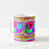 赤与えと虹の色のチャンスを平和 コーヒーマグカップ (正面左)