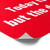 赤与えやる気を起こさせる白 ポスター (角)